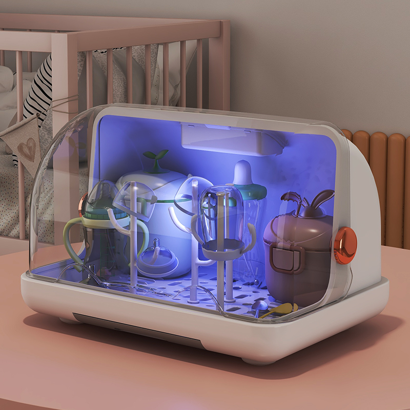奶瓶收纳盒防尘盖消毒晾干架子沥水架婴儿专用置物箱宝宝辅食碗柜