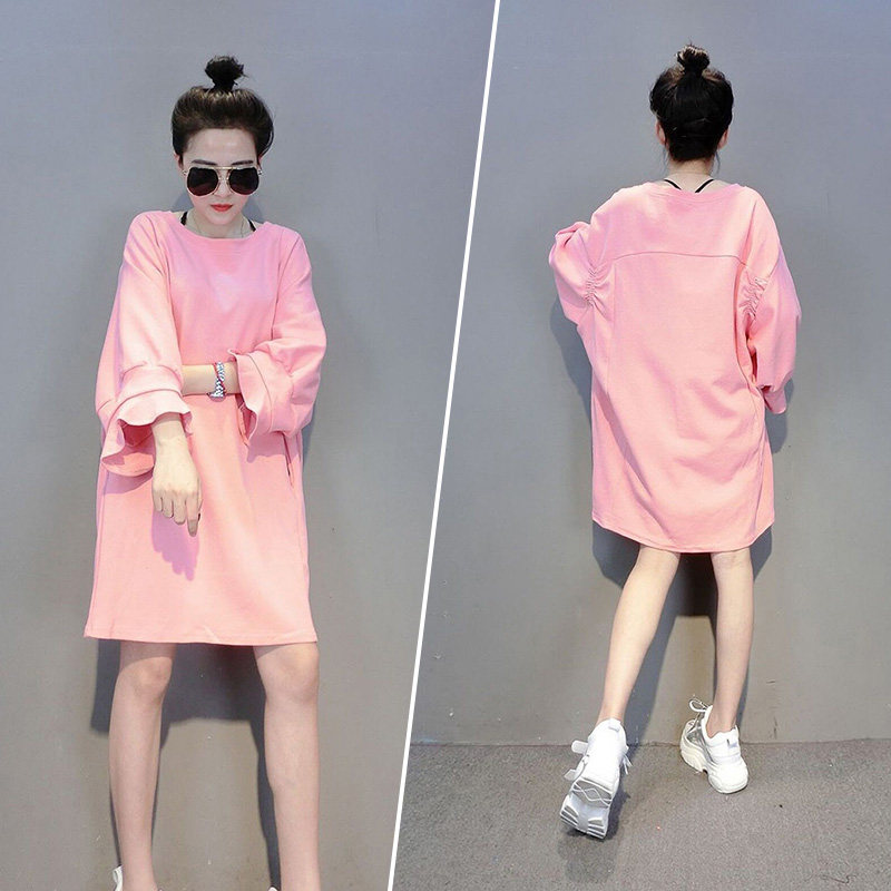 欧洲站秋装2020新款欧货时尚港风显瘦减龄慵懒风洋气卫衣连衣裙潮