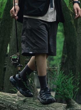 ASHFIRE2021SS吸湿耐磨尼龙廓形短裤沙滩裤男士工装锦纶户外纯色