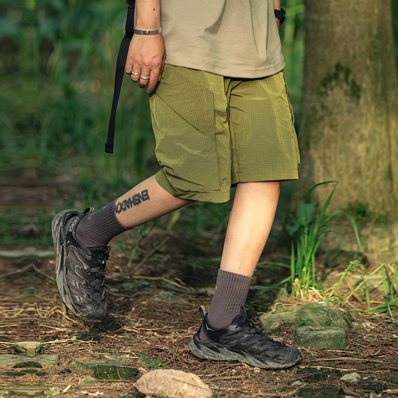 ashfire2021ss异形解构锦纶短裤