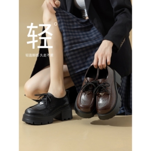 厚底乐福鞋女款2025新款今年流行的爆款鞋子春季加绒小皮鞋