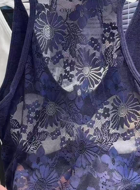 妃子纪3015工字型挂脖背心女早秋新款后背蕾丝镂空吊带带胸垫美背