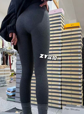 季予p172加绒加厚棉打底裤女冬季新款高腰收腹瘦腿保暖瑜伽鲨鱼裤