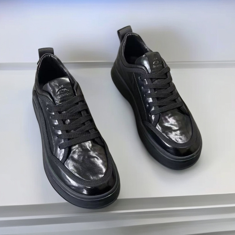 秋冬新款小丑鞋芒果头系带休闲鞋时尚舒适芒果鞋纯皮时尚百搭男鞋