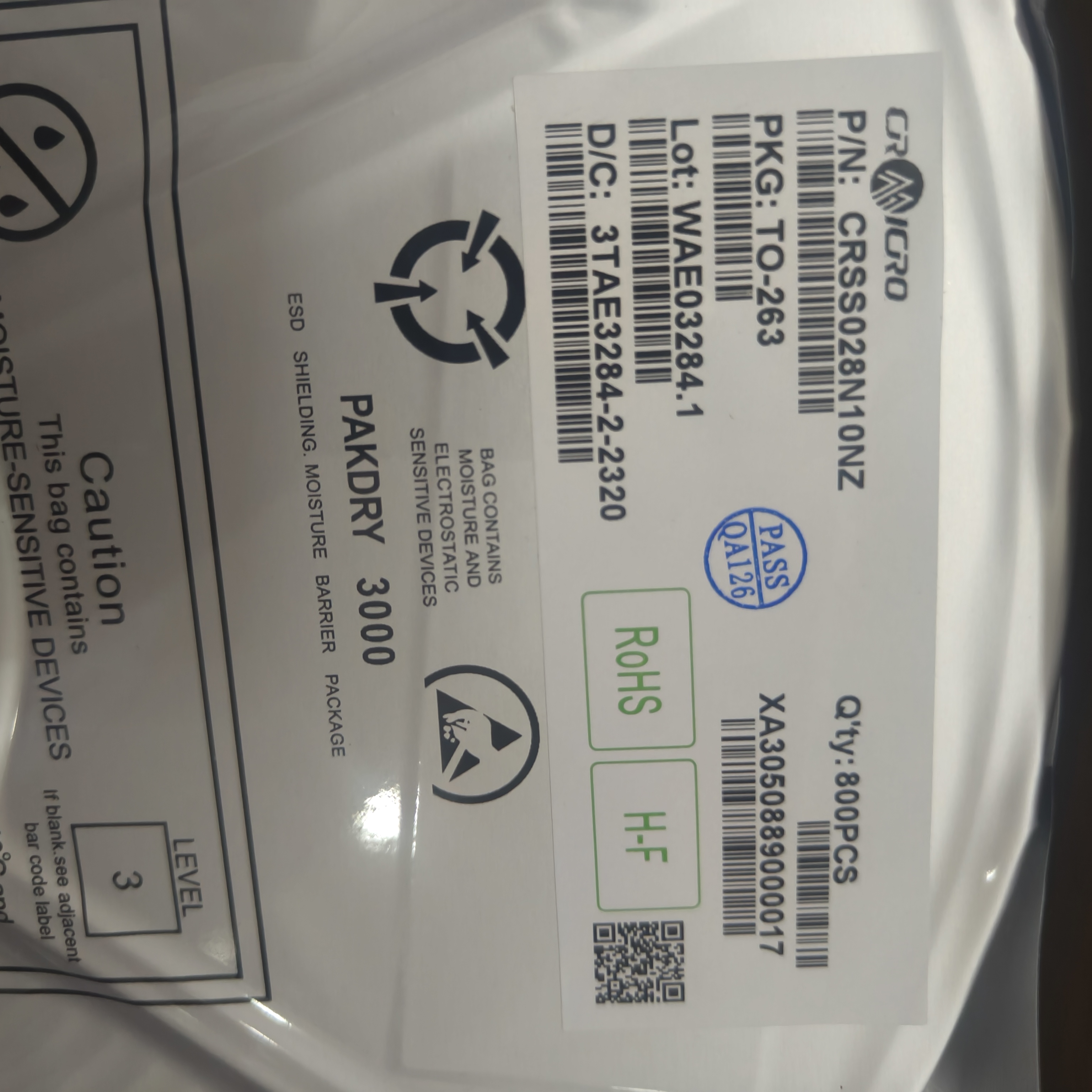 全新原装正品CRSS028N10NZ 028N10NZ 工业级电流更大温度更低整盘