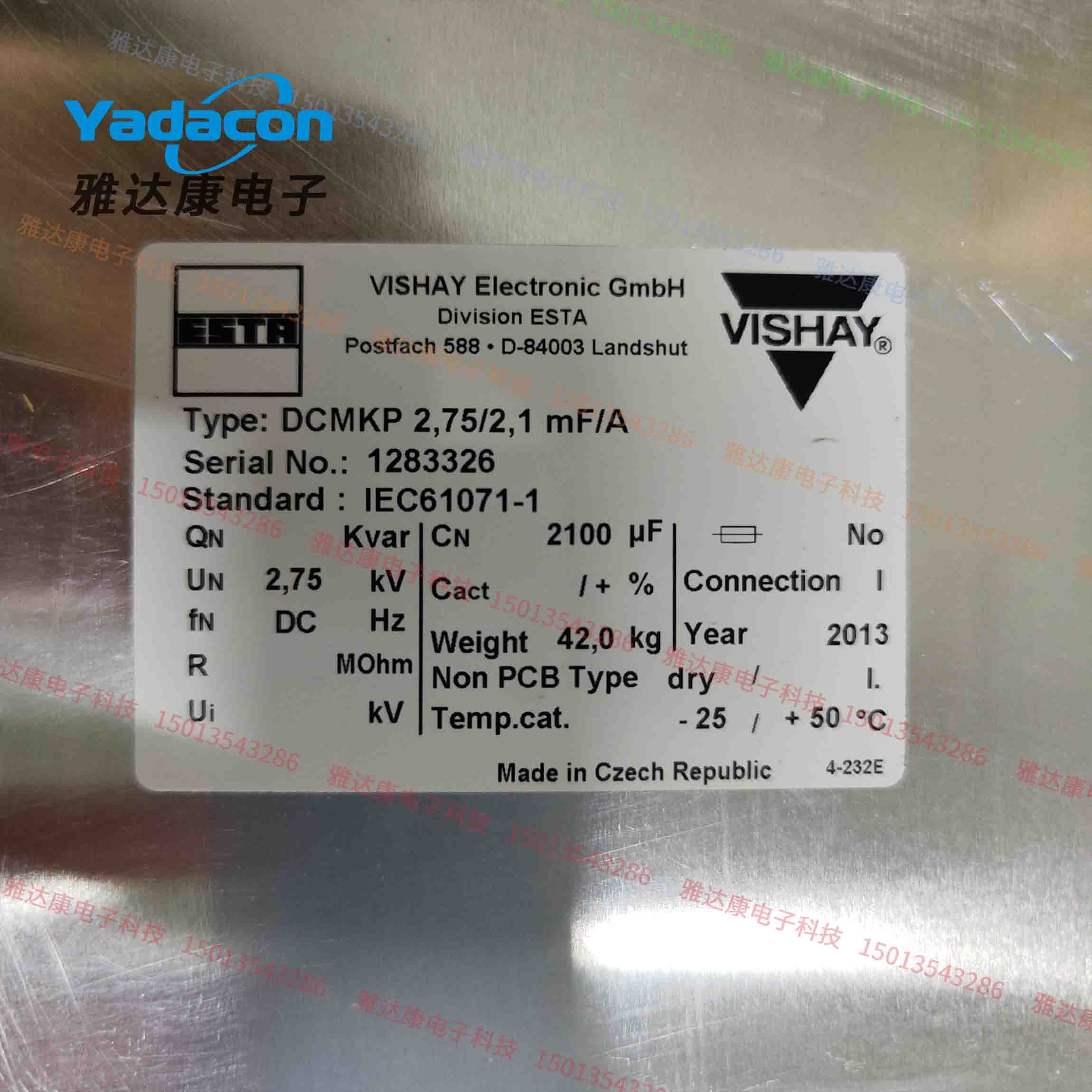 vishay 2100UF 2750V高压储能脉冲充磁机电容器 B25650D2218J024