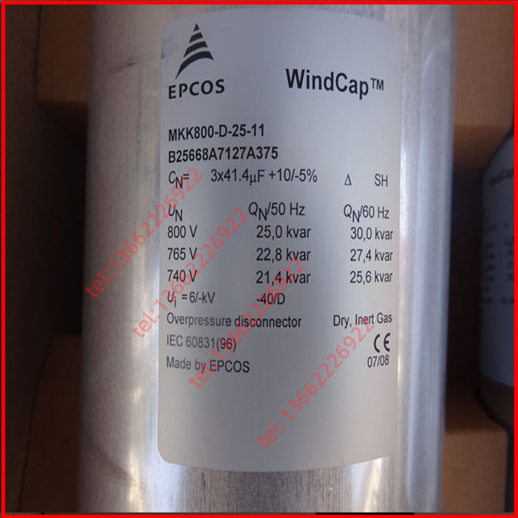 MKK800-D-25-11 电容 B25668A7127A375 EPCOS EPCOS 3X41.4UF全新