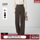 宽松垂感裤 达佳诗咖色高腰直筒西装 阔腿长裤 女通勤百搭西服裤 子 裤