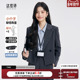达佳诗灰色西服外套女短款 高级女士职业正装 小个子面试西装 套装