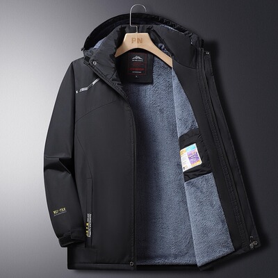 冲锋衣男加绒加厚冬季外套爸爸装