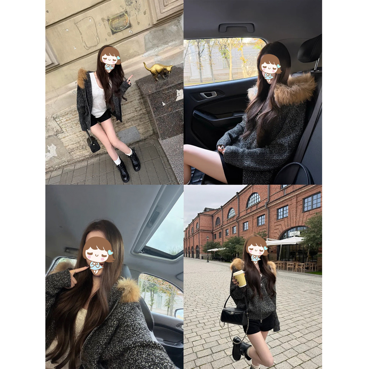 OKOMASHP "布鲁塞尔秋"满天星光银闪纱线保暖加厚针织毛衣外套女