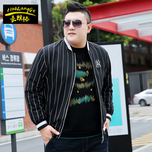 胖子男裝 加絨外套肥佬超大號棒球領特大茄克XXXXL 夾克加肥加大碼