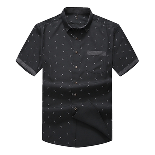 胖子加肥加大码男款短袖夏季衬衫肥佬超大号宽松半袖衬衣胖人商务