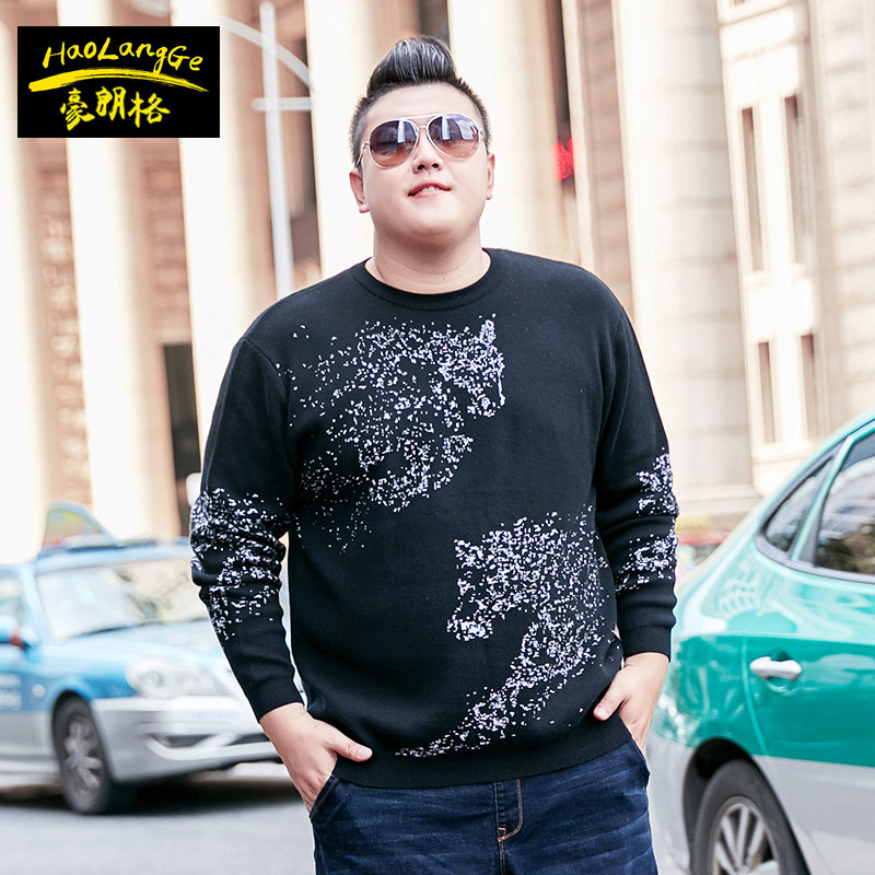 潮胖子男装套头毛衣加肥加大码特大号宽松针圆领针织衫肥佬毛线衫在类目 男装, 针织衫/毛衣中 - 来自Buy2taobao.com提供专业的淘宝代购服务