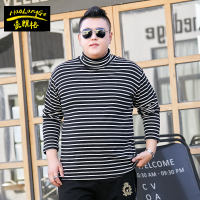 Fat men's clothing, overweight and plus-size long-sleeved high-neck T-shirt, oversized striped loose lapel T-shirt 5XL for fat guys thumbnail 5