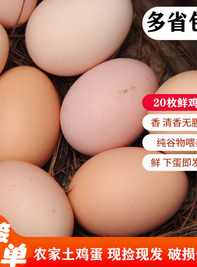 正宗重庆新鲜土鸡蛋农家散养粮食蛋月子蛋现捡现发20枚多省包邮