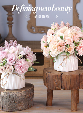 北欧仿真花装饰花摆件花客厅假花摆设花艺塑料花餐桌花仿生花摆花