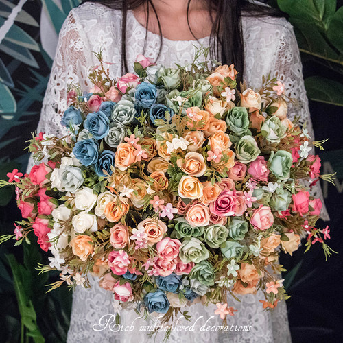 北欧餐桌客厅混搭仿真花永生花假花花束室内塑料花干花摆设装饰花 - 封面