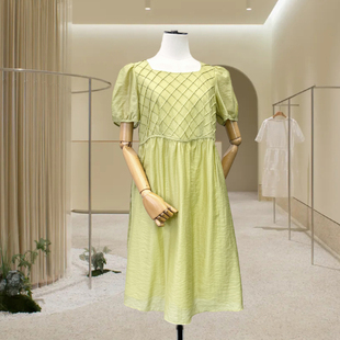 可路莎232667专柜韩版连衣裙女夏季新品莱赛尔天丝减龄娃娃裙