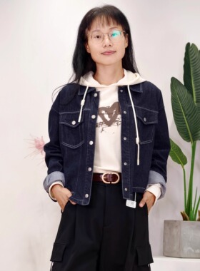 可路莎专柜251115A春秋复古截短牛仔外套