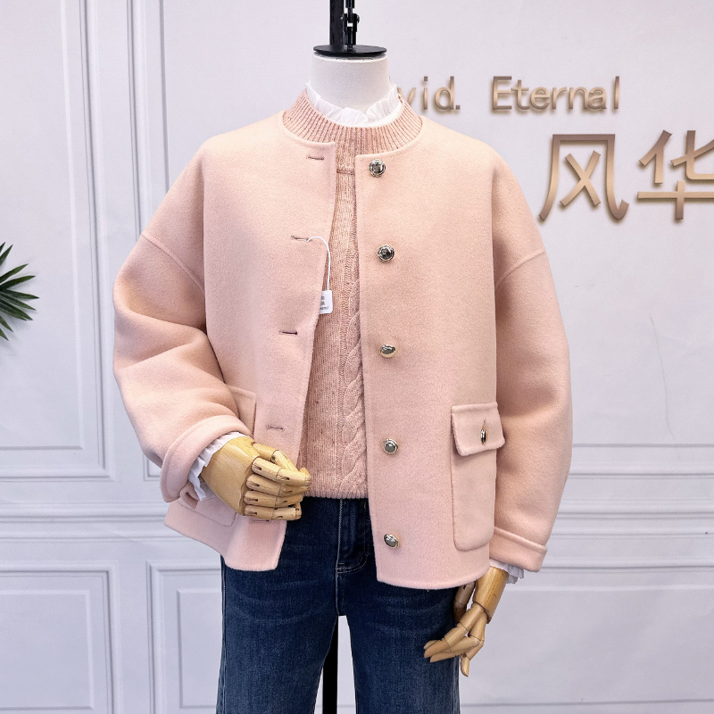 可路莎244843秋冬短款双面呢大衣