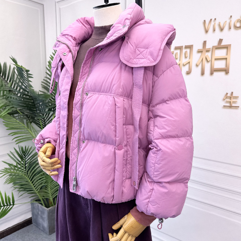 可路莎247808冬季连帽短款羽绒服