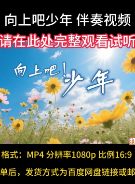 向上吧 少年，伴奏完整版，视频背景素材，舞台LED带字幕