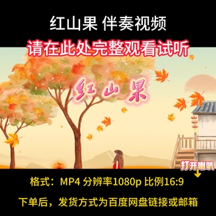 红山果,伴奏完整版,视频背景LED,MV带歌词字幕