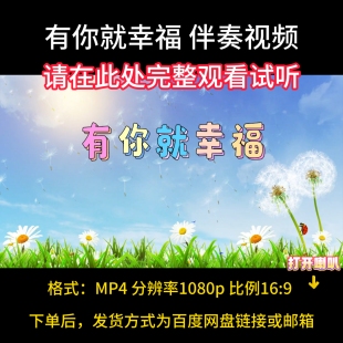 有你就幸福，视频背景伴奏MV，MP4带歌词字幕