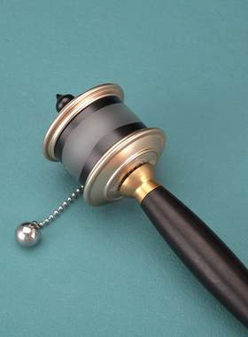 纯铜藏式手摇转筒家用立体电镀黑手摇双轴承合金属随身摆件色宝石