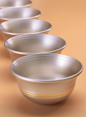 纯铜七供水碗净水杯藏式家居具供奉古铜色佛摆件供碗供用品磨砂面