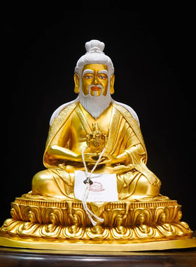 藏式纯铜唐东杰布佛像七寸精品仿古鎏金铜像家用供奉摆件