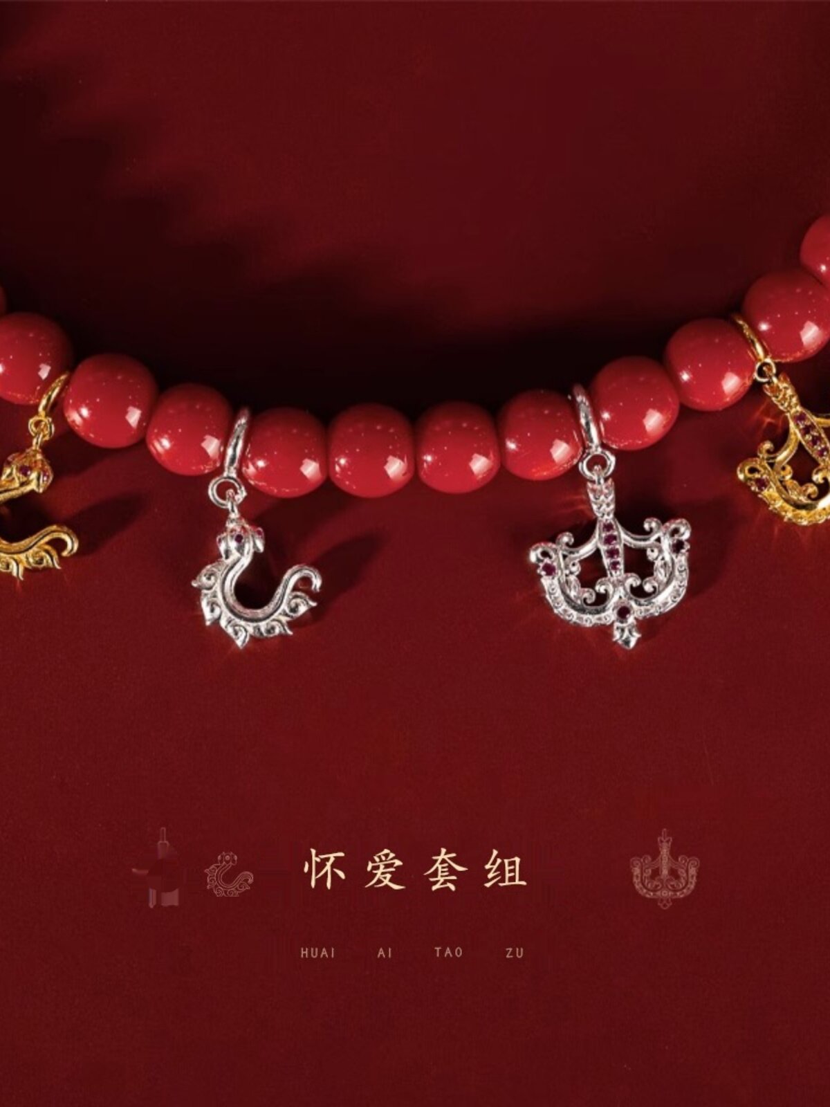 S925纯银镀金作明佛母弓箭花钩项链情侣吊坠镶嵌设计星月菩提挂饰