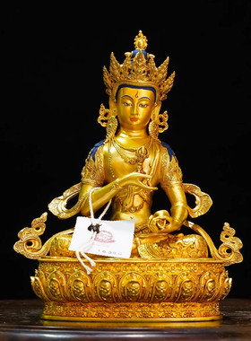 藏传纯铜佛像金刚萨埵浮雕系列七寸浮雕金刚萨垛精品仿古鎏金铜像