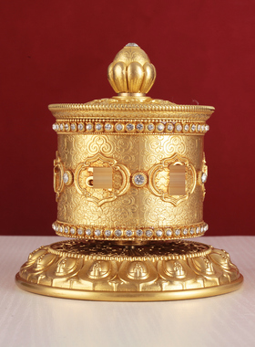 慧宝纯铜指捻摆件转轮指尖装饰高端精工黄铜工艺品家用饰品桌面