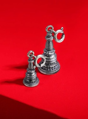 S925纯银复古噶当塔吊坠文玩手串