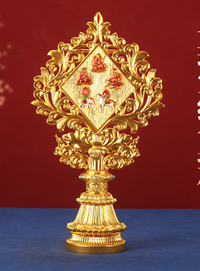 七政宝恒嘉佛品轮王摆件合金藏传密宗藏传佛具七珍宝佛前供奉摆件