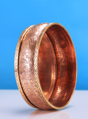 红铜加厚八吉祥曼扎修盘曼扎盘八吉祥曼扎供七宝石手工曼茶罗13cm