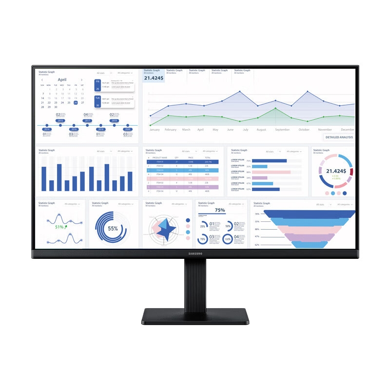 三星电脑显示器 24英寸IPS高清120Hz笔记本外接屏幕S24F322GAC