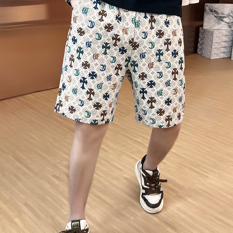 欧洲站花色短裤男士潮牌2026新款夏季宽松大码重磅休闲五分裤中裤
