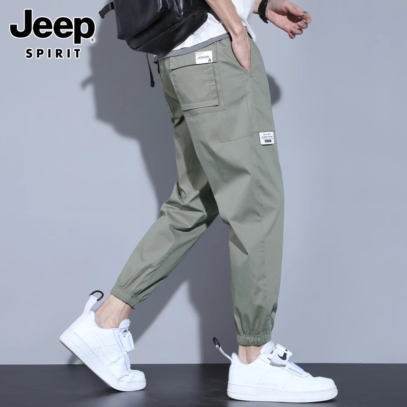 Jeep夏季休闲裤男卫裤潮牌九分裤