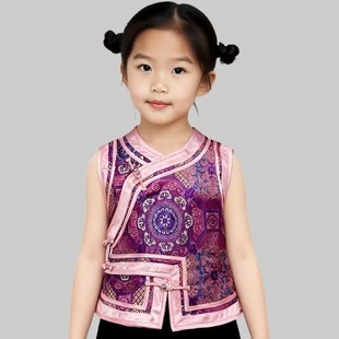 蒙古元素民族风男女童无袖蒙古马甲民族元素