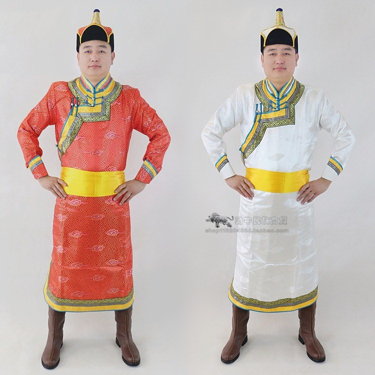 蒙古族男装男士袍男款民族服装长袍舞蹈S码（小码）大码2018年