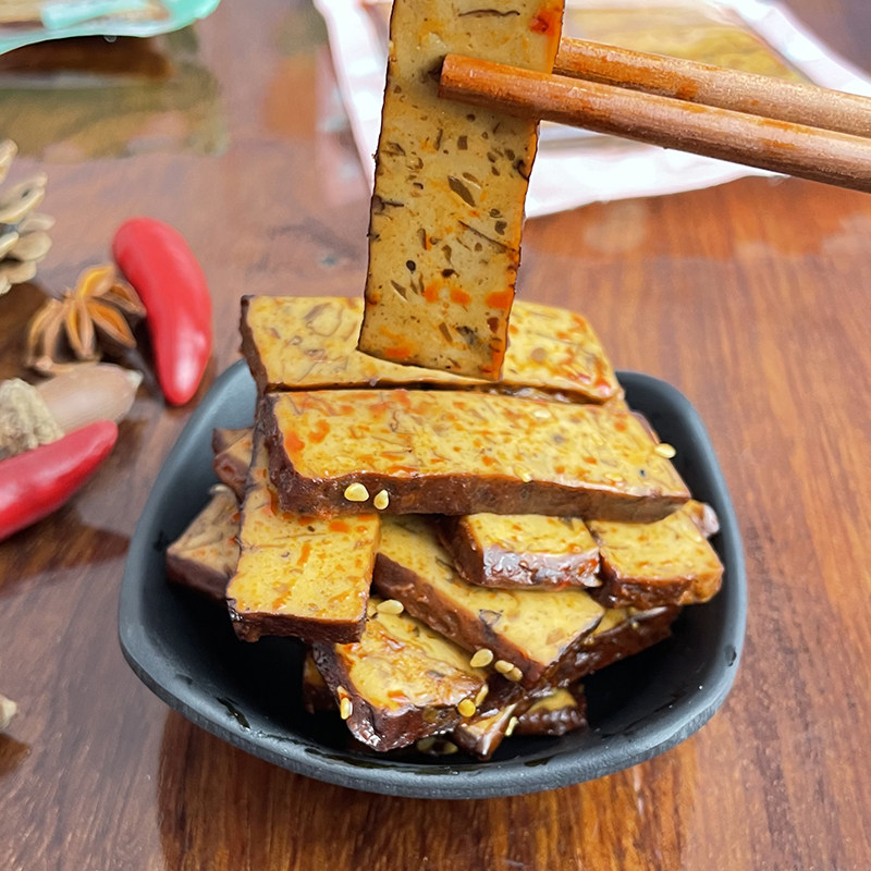 樱桃小丸子古法琥珀豆干手撕素肉零食休闲小吃素食辣味解馋素牛肉