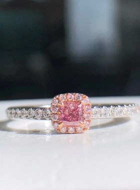 S925莫桑石戒指公主方围镶正方形钻戒简约百搭食指戒镀银女款指环