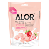 ALOR亚罗星马来西亚进口办公室网红零食休闲冻干草莓酸奶块30g 袋