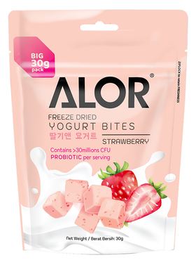 ALOR亚罗星马来西亚进口办公室网红零食休闲冻干草莓酸奶块30g/袋