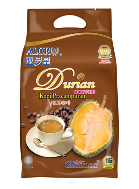 ALOR亚罗星马来西亚白咖啡进口速溶三合一咖啡粉榴莲咖啡25gx16条