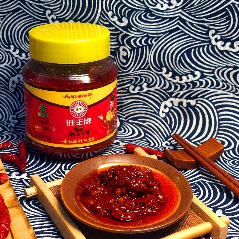 旺丰红油郫县豆瓣酱500g瓶装正宗四川家用炒菜香辣椒酱火锅