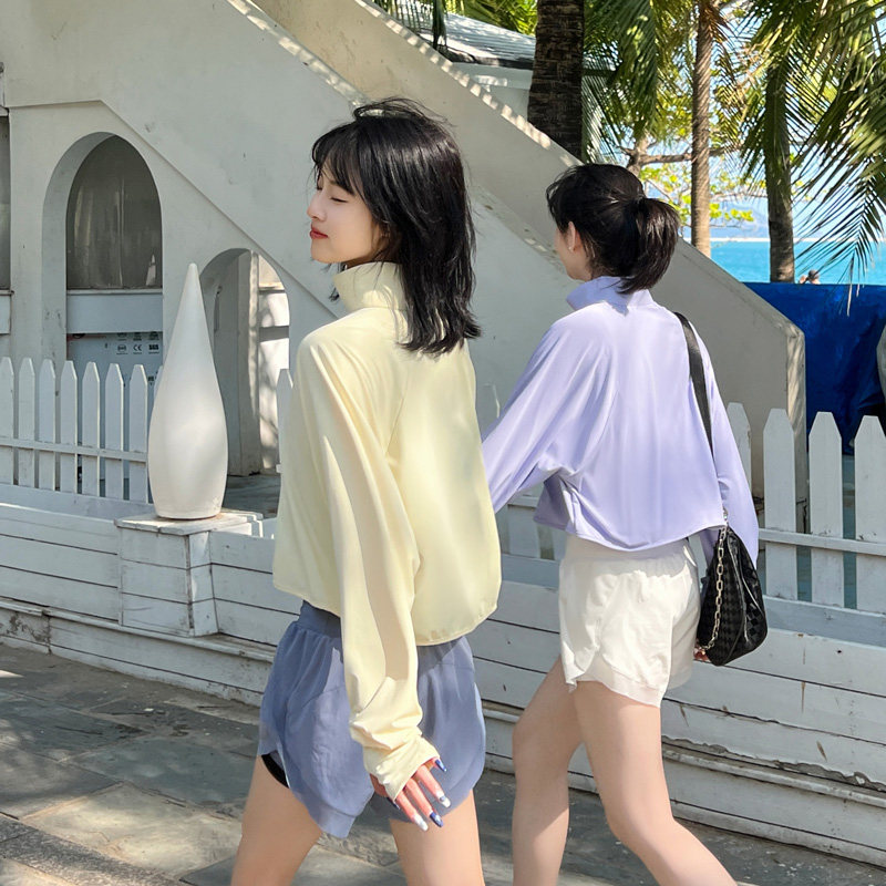 防晒披肩女夏季袖套一体长袖薄款透气立领护颈脖子骑行开车百搭